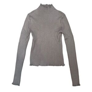 Forever 21 Gray Ribbed Turtleneck Sweater